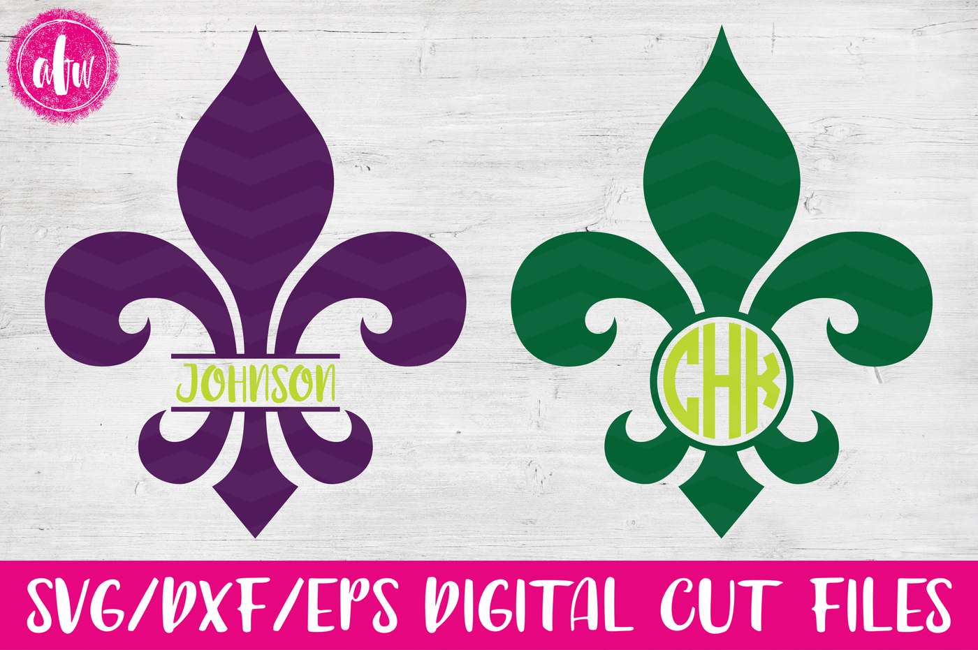 Split Fleur De Lis SVG Cut Print Clipart