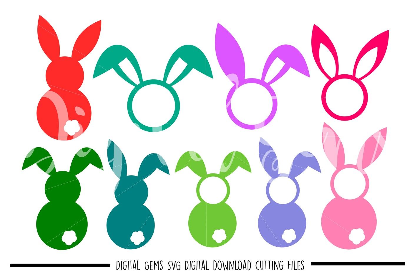 Easter Bunny Rabbit SVG / DXF / EPS / PNG Files By Digital Gems
