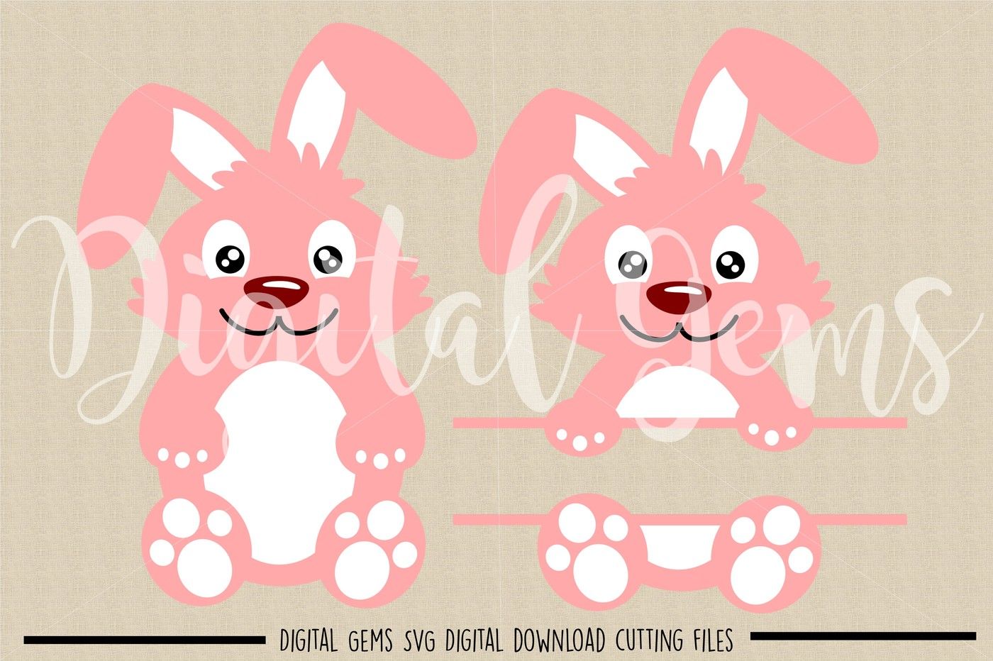 Download Easter Bunny Rabbit Split Rabbit Svg Dxf Eps Png Files By Digital Gems Thehungryjpeg Com