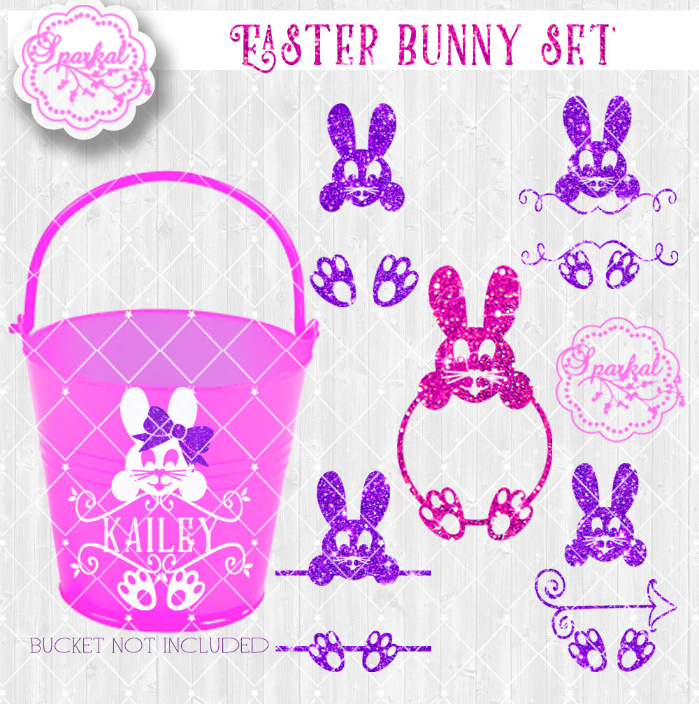 Easter Bunny Monogram Frames - SVG Cutting Files By ...