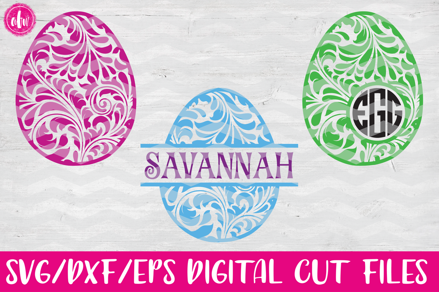 Download Flourish Patterned Easter Eggs - SVG, DXF, EPS Cut Files By AFW Designs | TheHungryJPEG.com