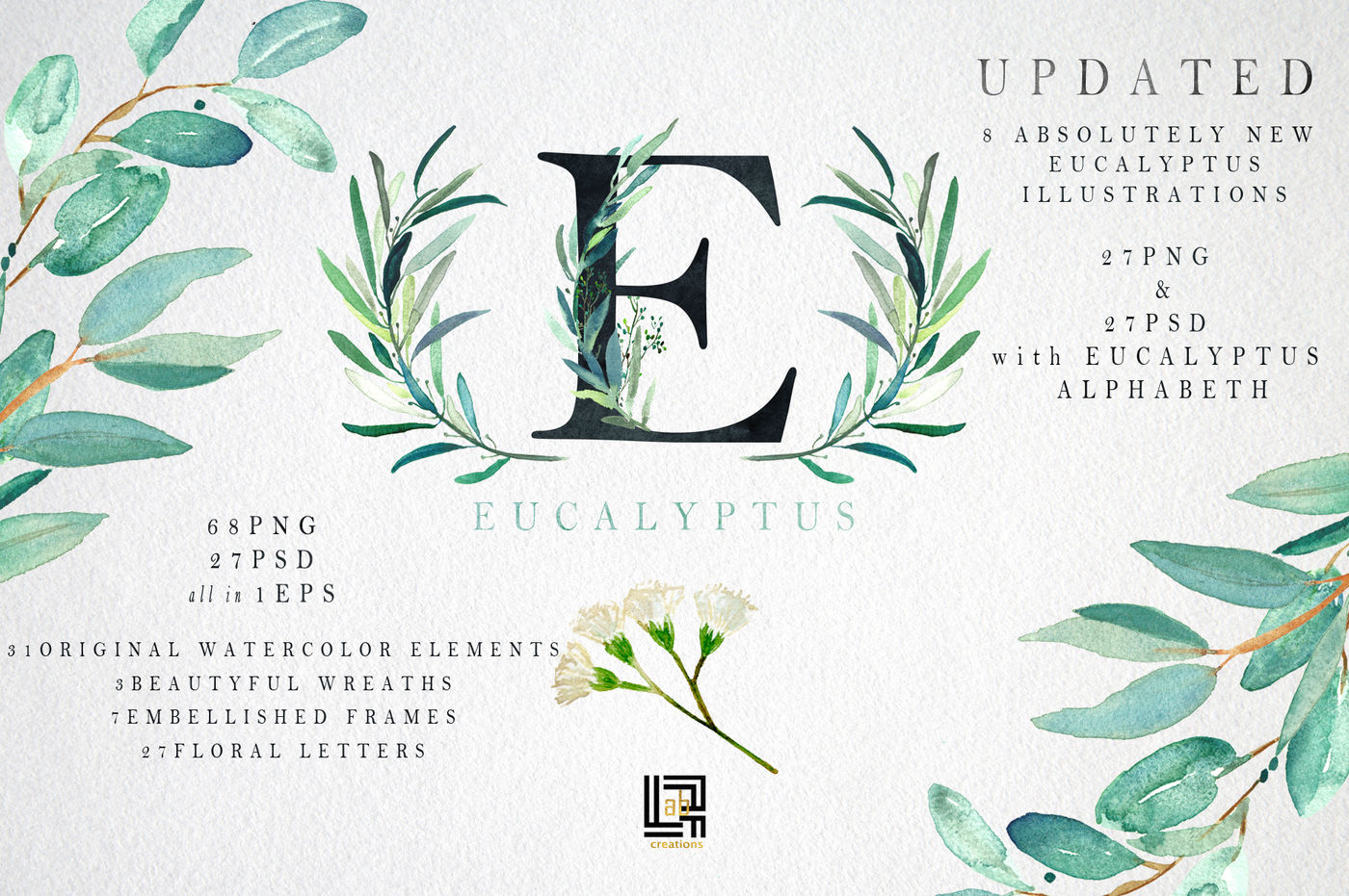 Eucalyptus Watercolor Clipart By Labfcreations Thehungryjpeg Com