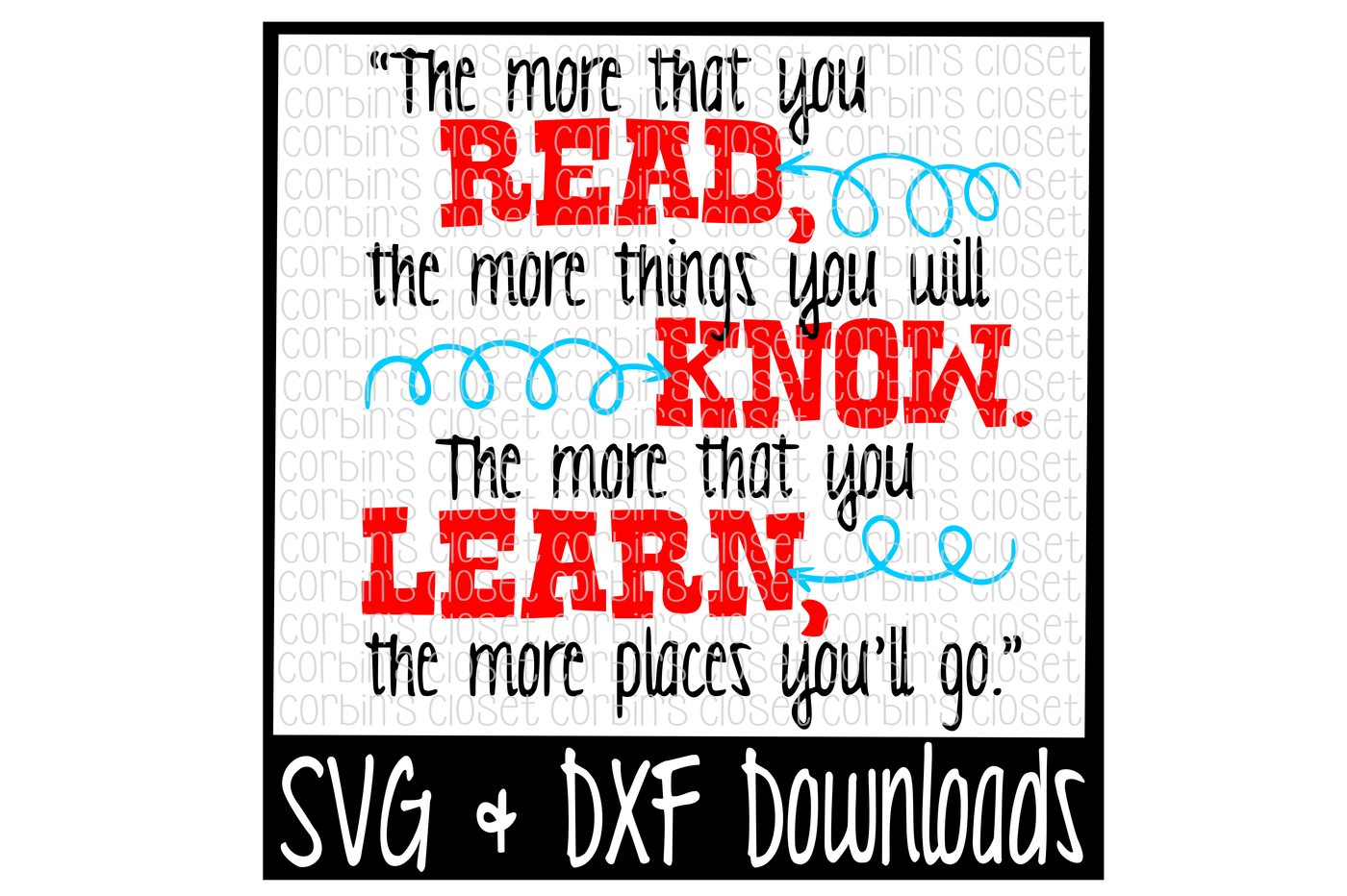 Download Dr Seuss * Learn * Read * Seuss Cut File By Corbins SVG | TheHungryJPEG.com