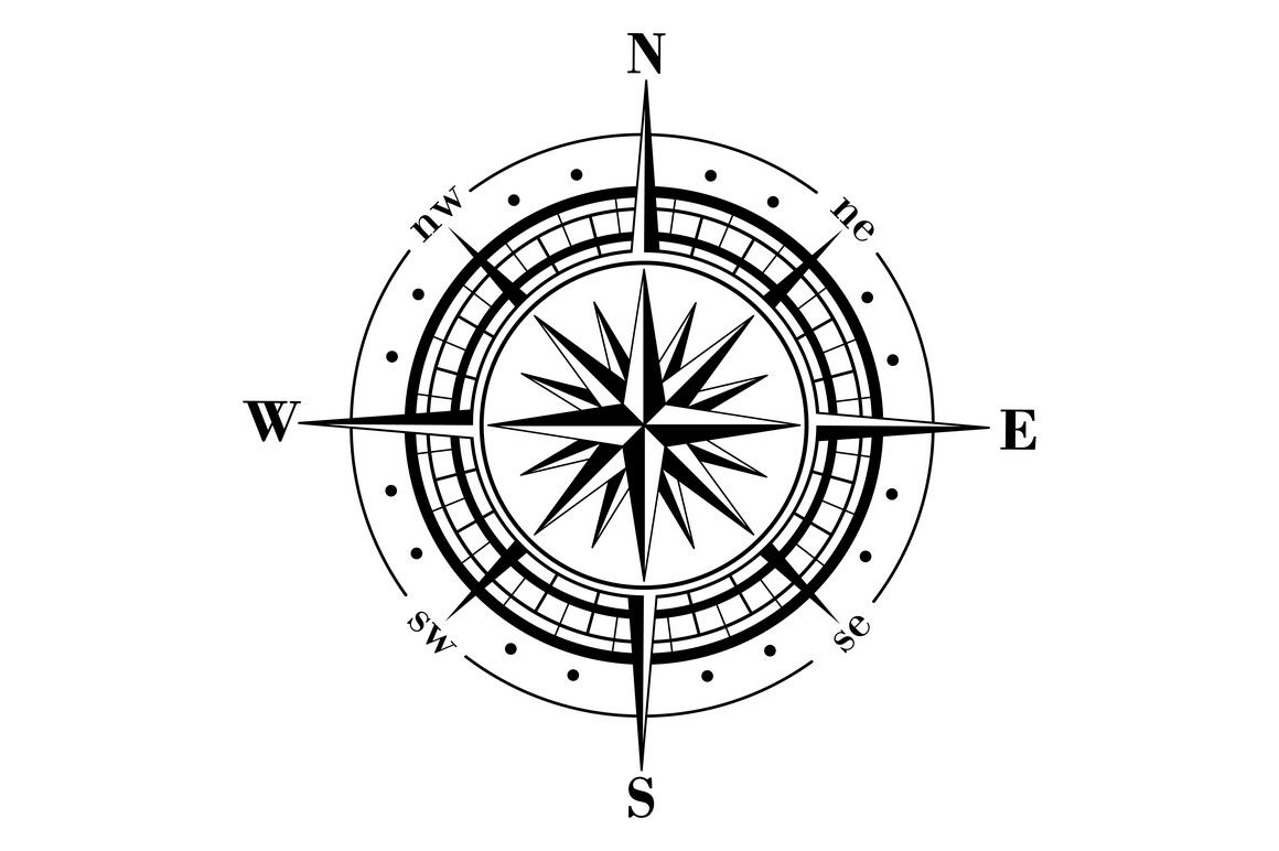 Vector compass rose (windrose). By MSA Graphics