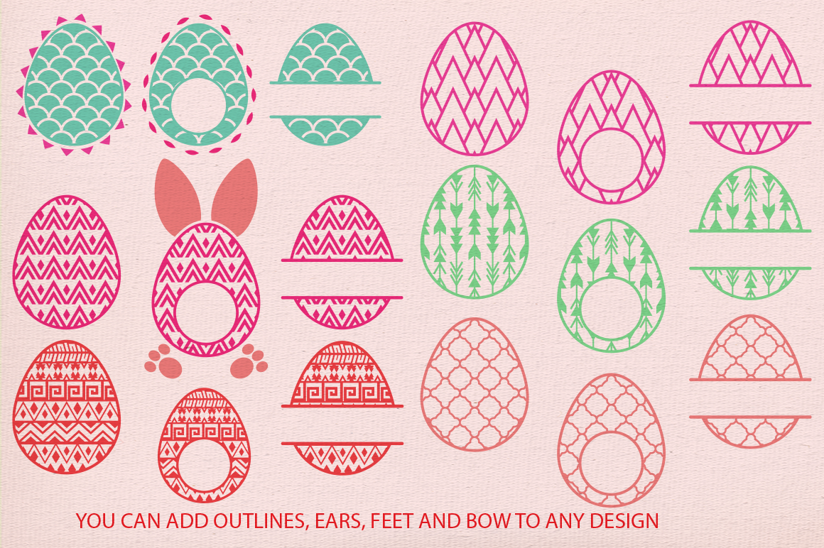Download Easter egg monogram frames svg, cricut easter svg, egg svg, easeter svg By Cutesy Pixel ...