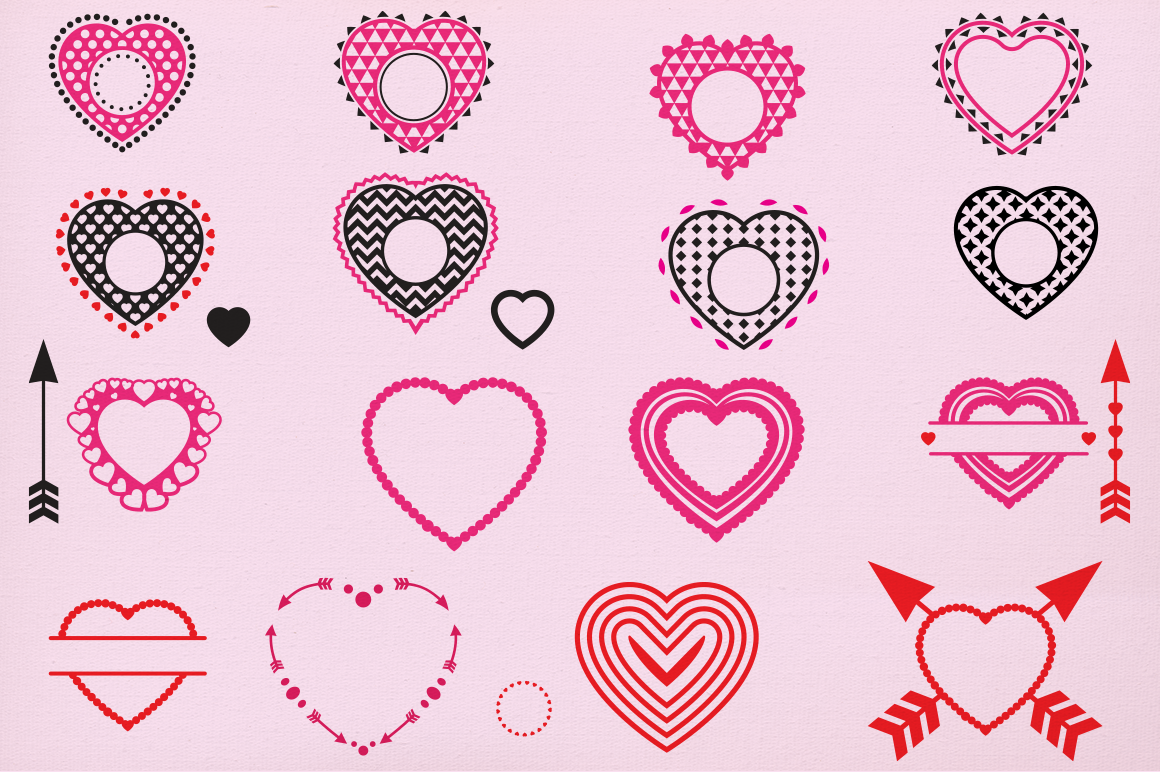 ori 46633 998c51403663f9bdfc7e7079b332aeccc7689636 arrow hearts designs monogram frames svg cutting file svg dxf arrows hearts cricut design space silhouette studio valentine hearts