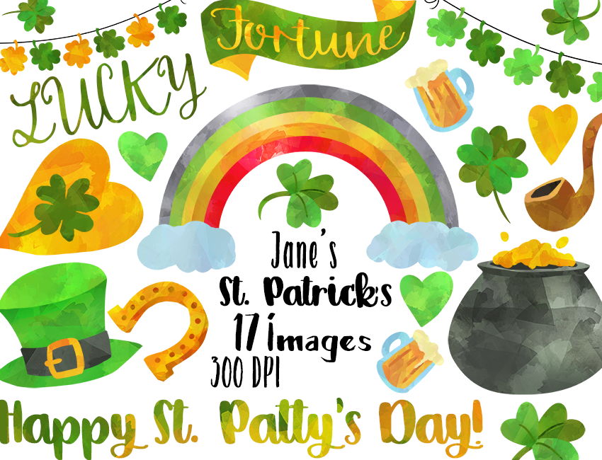 Watercolor St. Patrick's Day Clipart By Digitalartsi | TheHungryJPEG