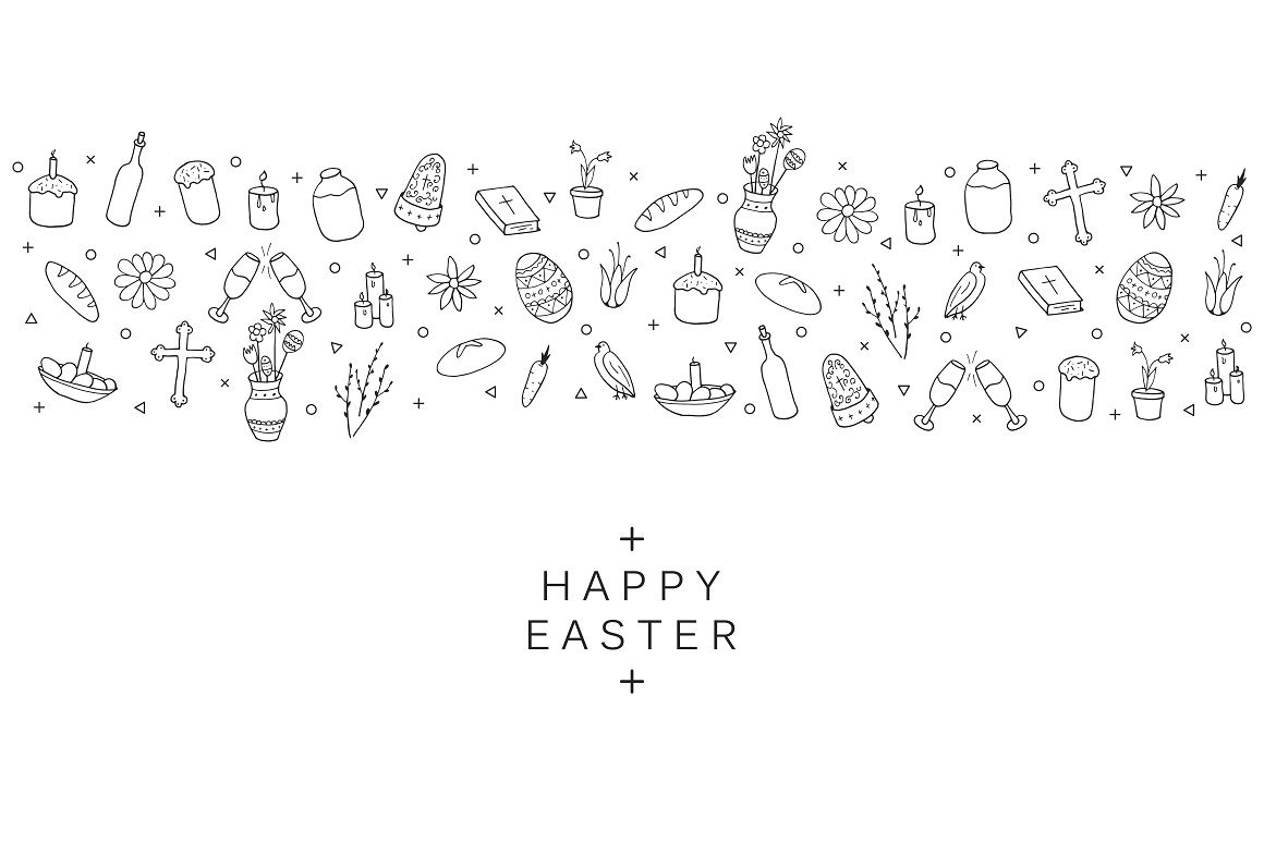 Hand Drawn Easter Card By Expressshop Thehungryjpeg Com