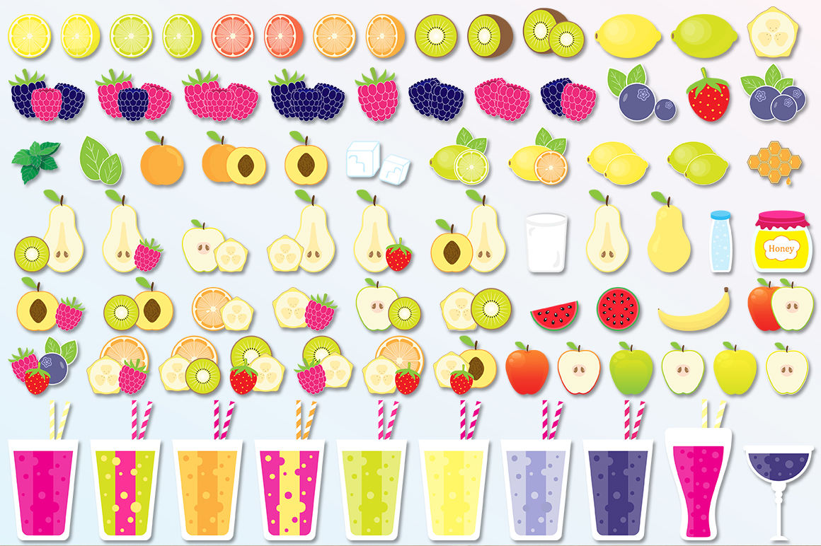 Big Fruit Set (eps, png) By My Sweet Dreams | TheHungryJPEG