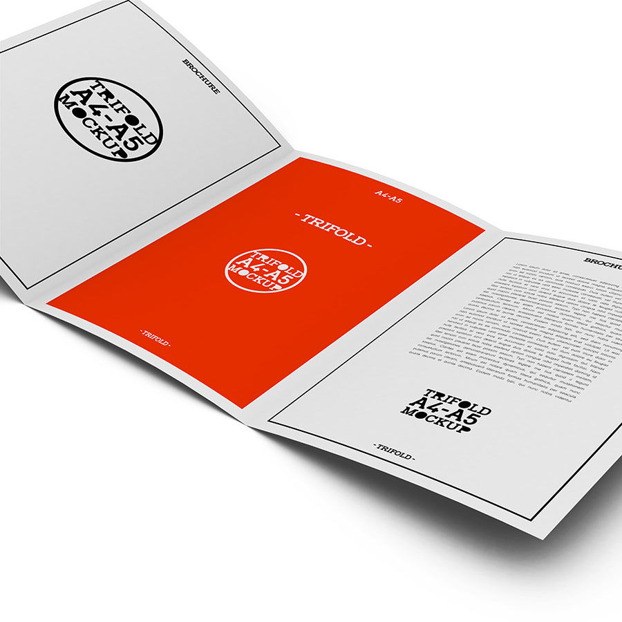 Download A4 / A5 Tri-Fold Brochure Mock-Up-03 By akropol | TheHungryJPEG.com