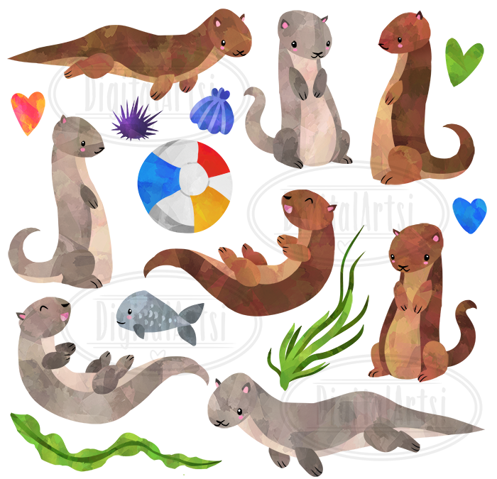 cute otter clipart