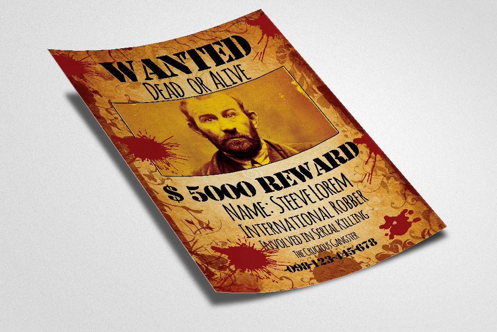 Most Wanted Criminal Flyer Template By Designhub Thehungryjpeg Com