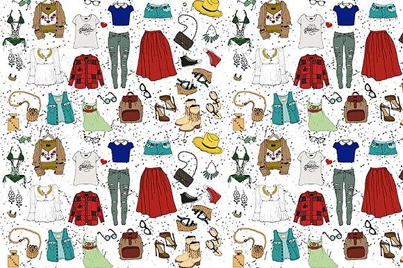 Fashion illustration clothing set. By Moloko88 | TheHungryJPEG