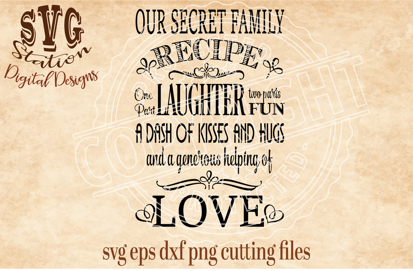 Our Secret Family Recipe / SVG DXF PNG EPS Cutting File ...