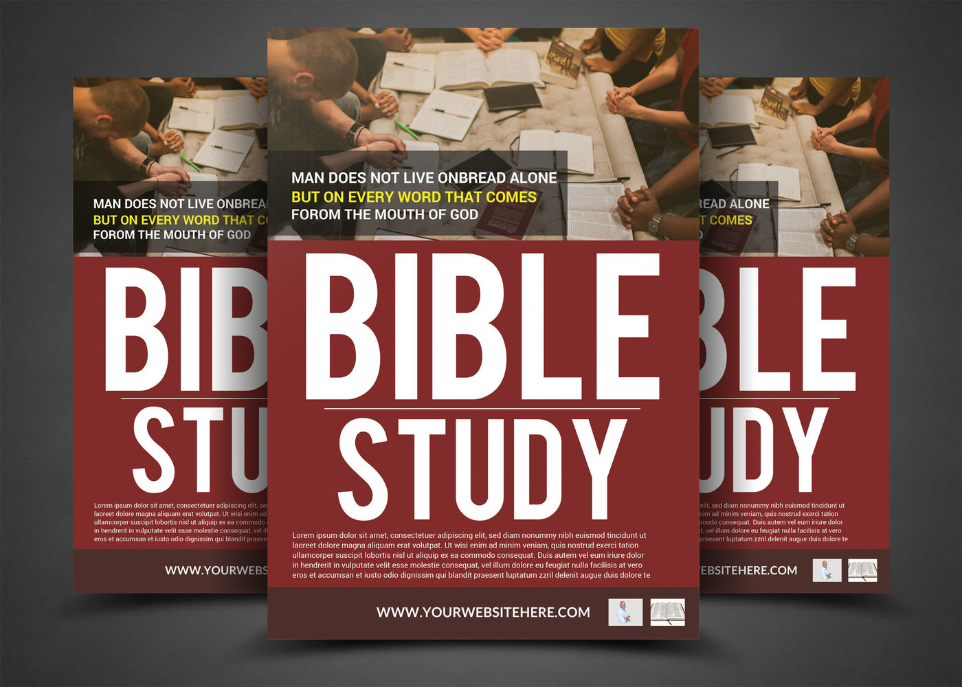 Bible Study Flyer Template By sanaimran  TheHungryJPEG.com With Bible Study Flyer Template Free