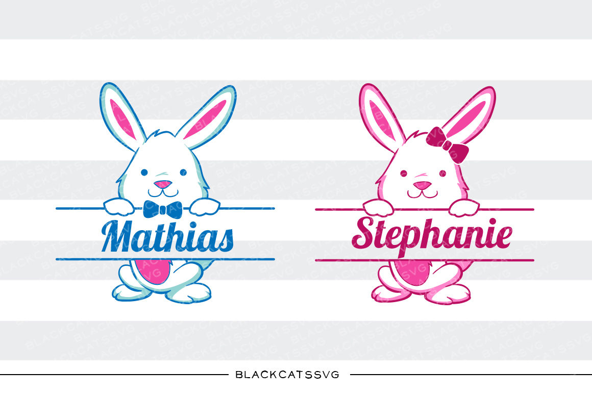 Download Easter Bunnies - Split monogram SVG By BlackCatsSVG ...
