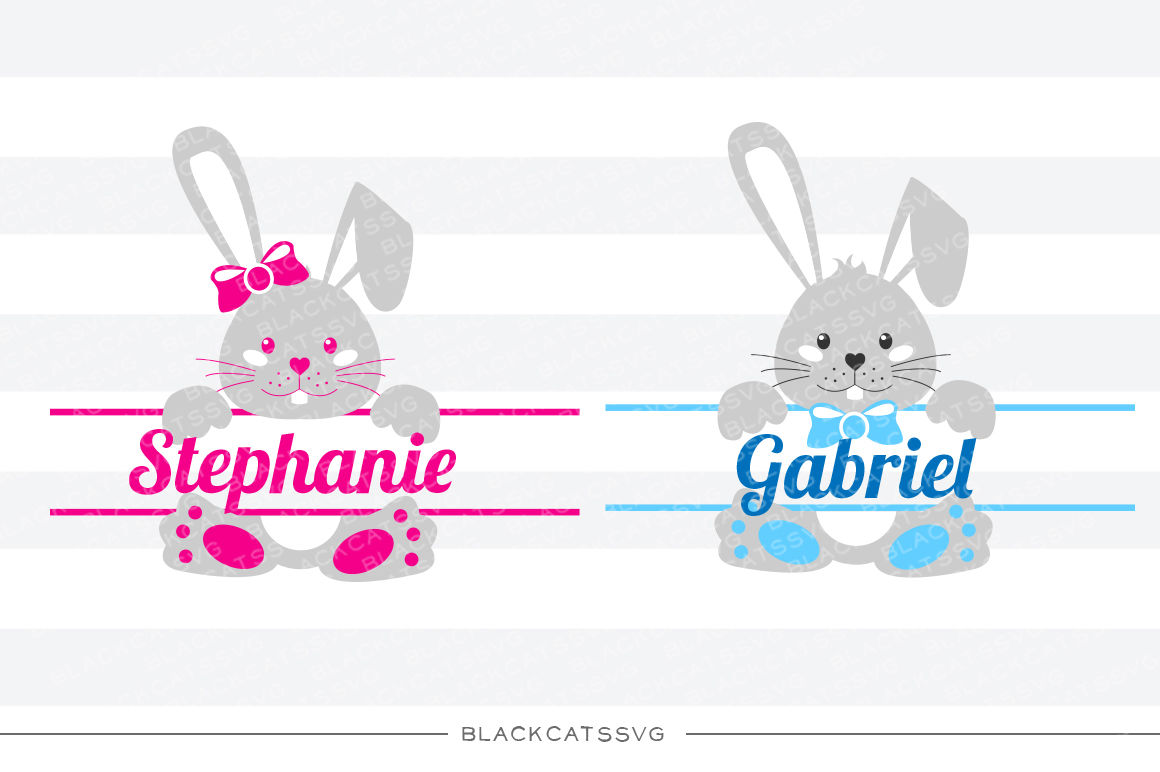 Download Easter Bunnies Name Split Svg File By Blackcatssvg Thehungryjpeg Com