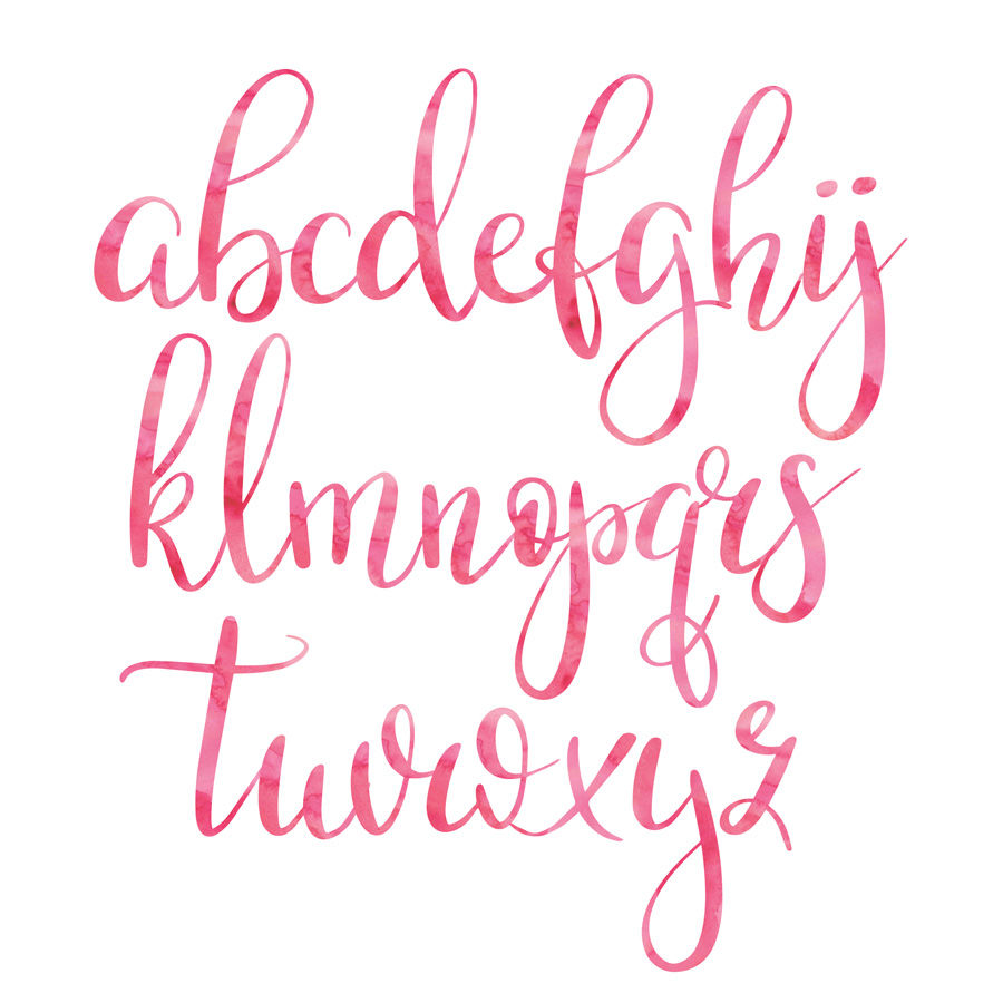 Black and pink watercolor alphabet clipart By PeDeDesigns | TheHungryJPEG