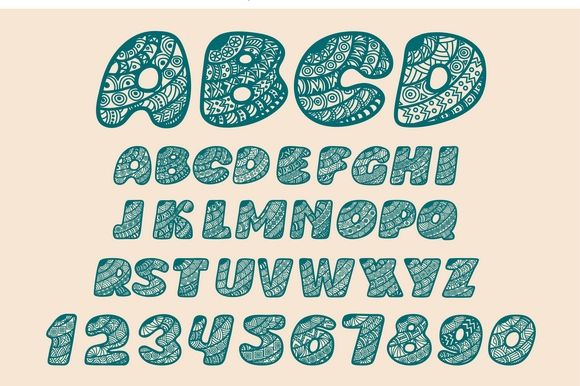 Alphabet shaped. Openwork decorative letters and numbers. By