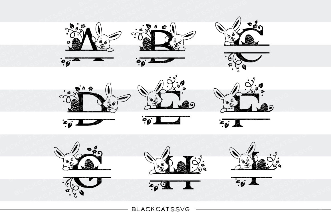 Download Easter Split Font With Bunny And Easter Egg By Blackcatssvg Thehungryjpeg Com