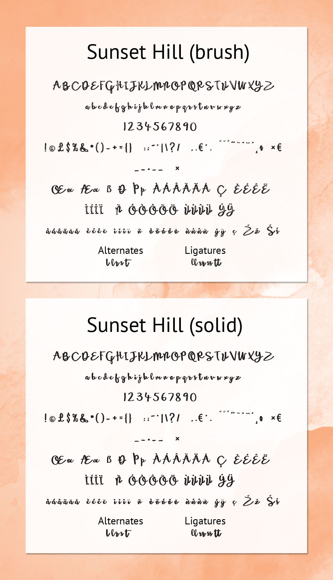 Sunset Hill Brush Font Bundle By Joanne Marie Thehungryjpeg Com