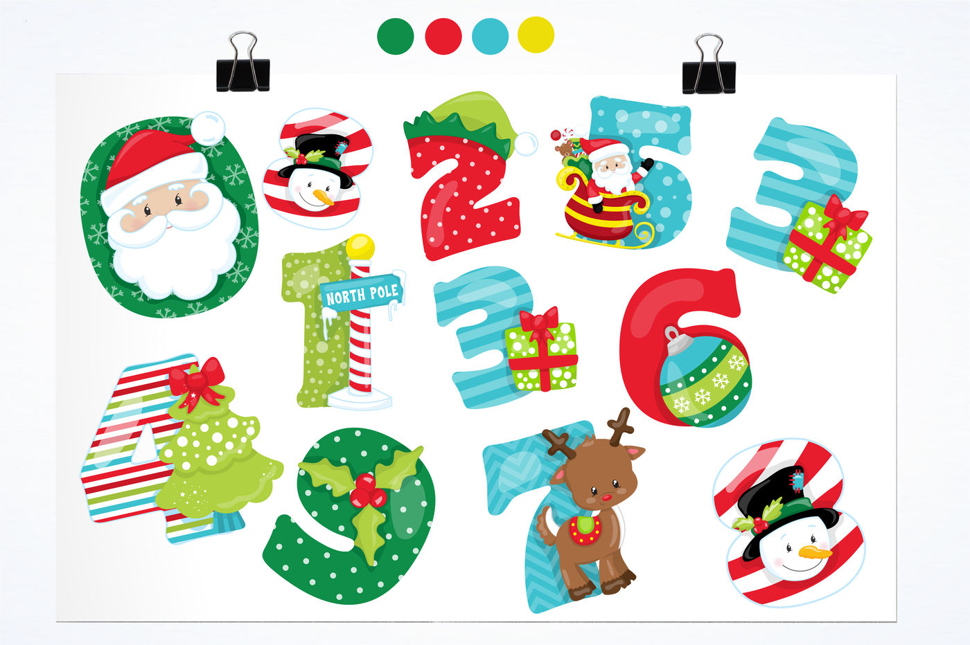 Christmas Numbers graphics and illustrations By Prettygrafik Design
