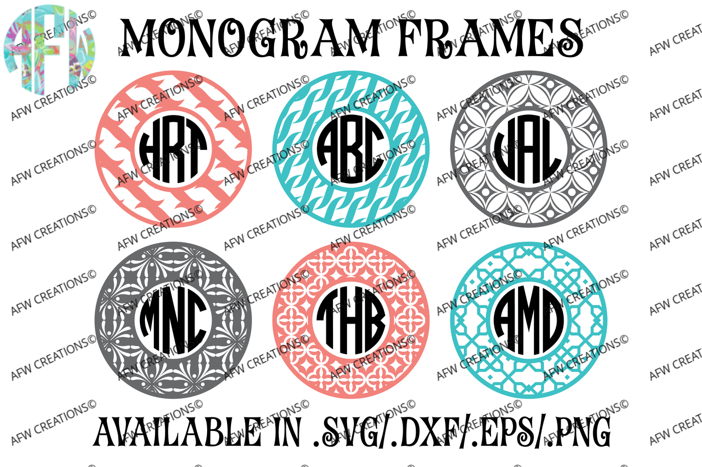 Download Ultimate Monogram Frames Bundle - SVG, DXF, EPS Digital ...