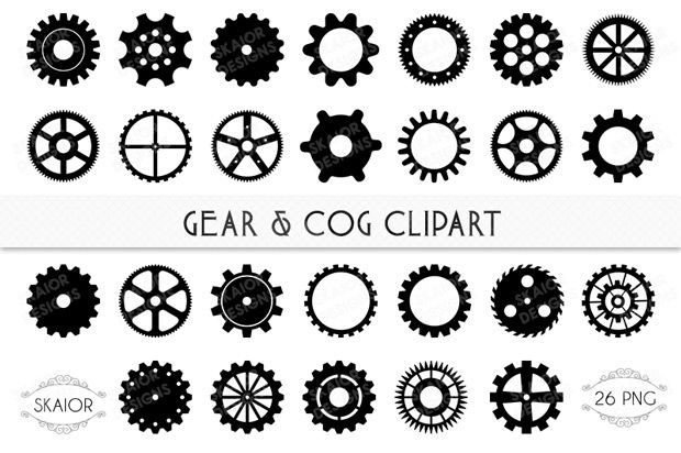 Gears and Cogs Clipart By Skaior | TheHungryJPEG.com