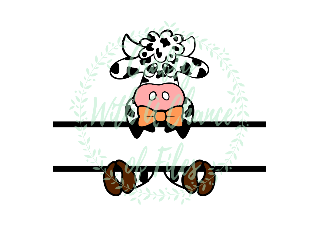 Easter Svg Easter Split Design Svg Easter Cow Svg Split Cow Svg Baby Cow Svg Easter Monogram Svg Monogram Name Svg By Crafty With A Chance Of Files Thehungryjpeg Com