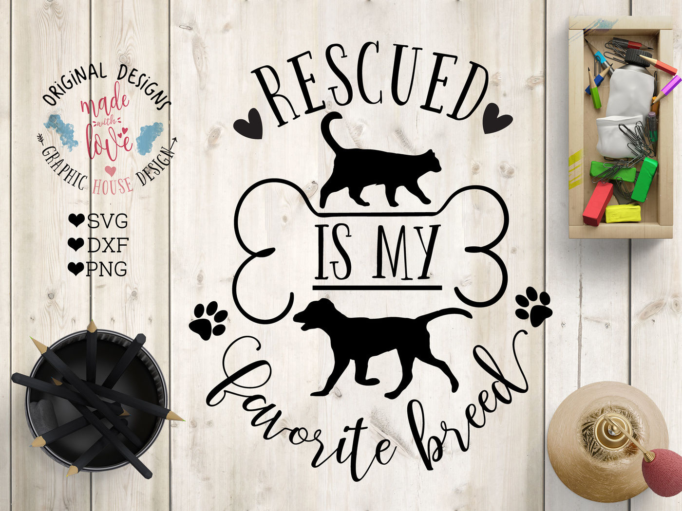 Download Rescued is my favorite Breed SVG DXF PNG Cutting File By ...