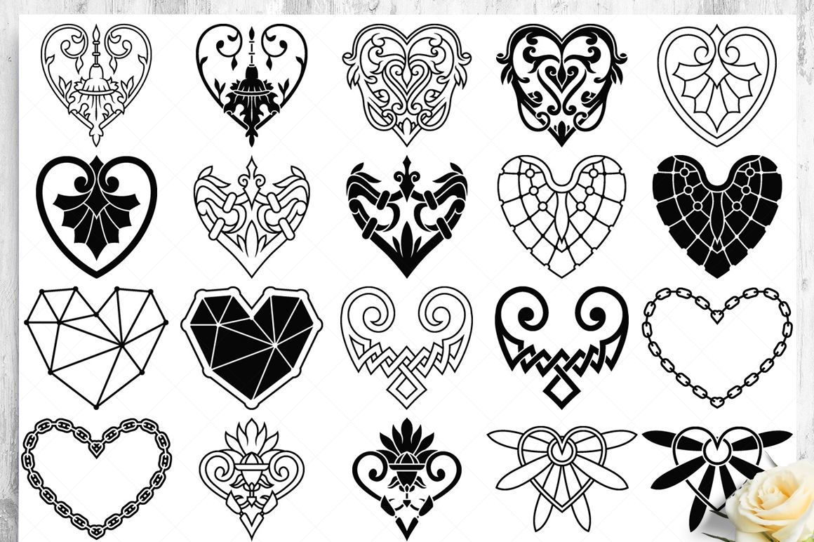 Ten Heart Ornaments Use Your Designs Stock Vector (Royalty Free) 24510943