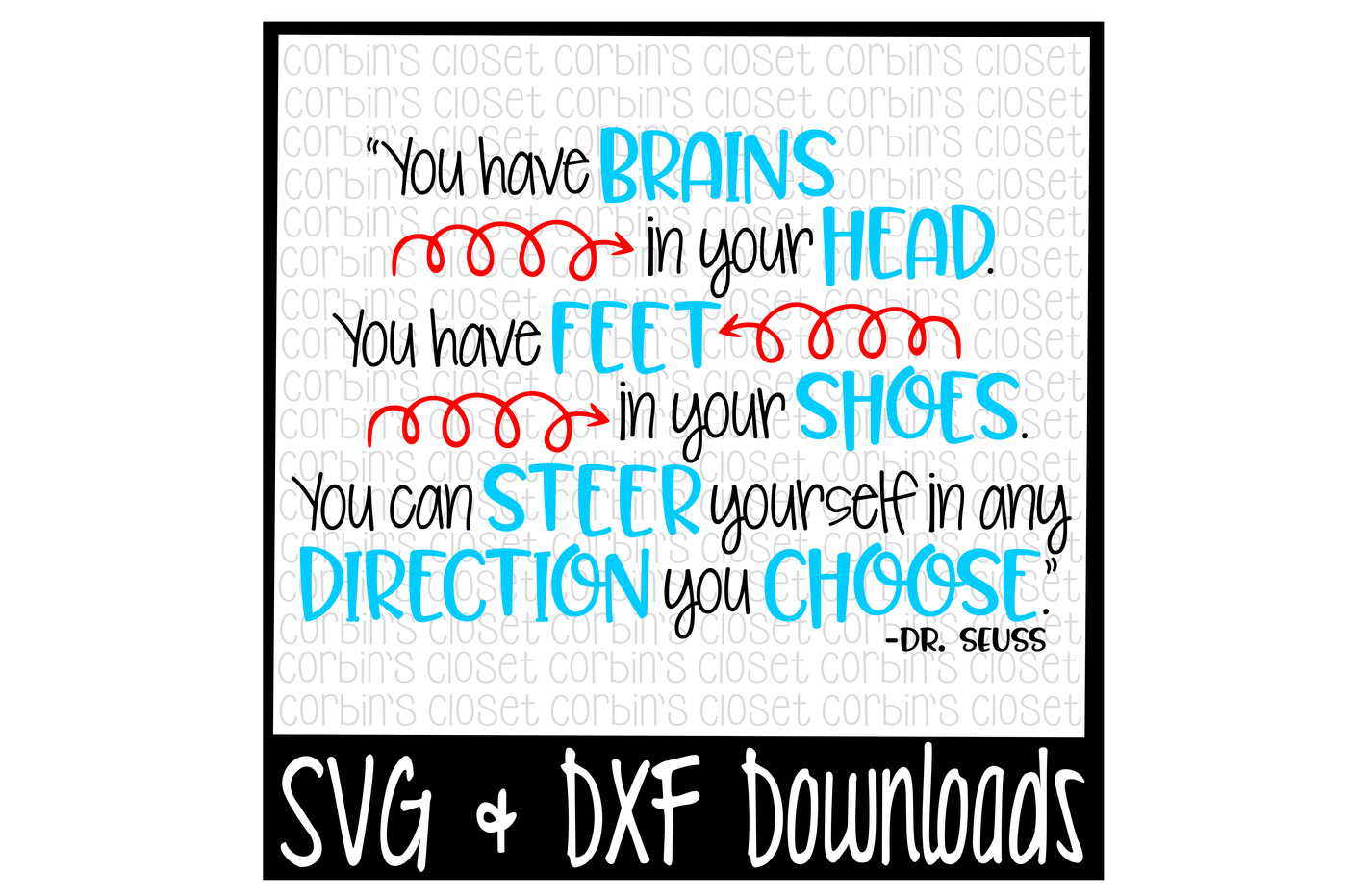 Dr Seuss SVG * Dr Seuss * Brains * Direction * Seuss Cut File By