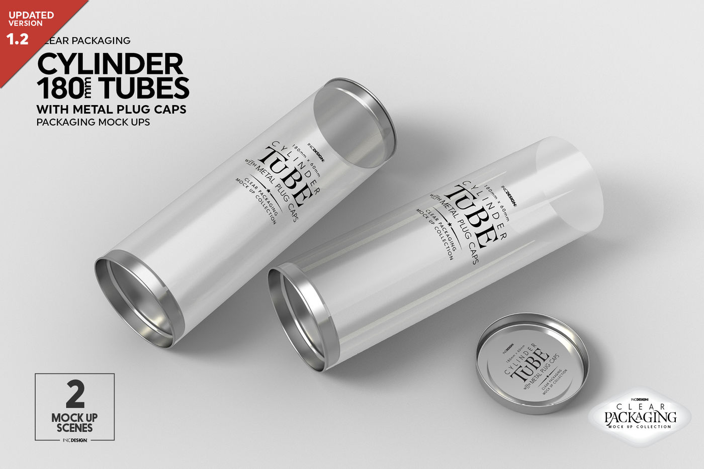 Download Cylinder 180mm Tube Packaging Mock Up By INC Design Studio | TheHungryJPEG.com