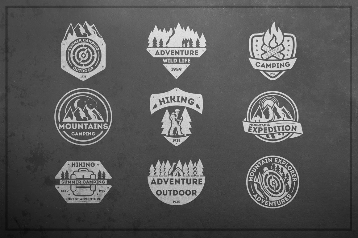 Camping logo kit By Alfazet Chronicles | TheHungryJPEG.com