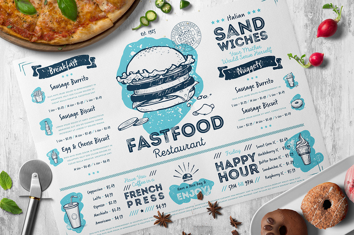 Download Restaurant Menu Mockup Free Psd Yellow Images