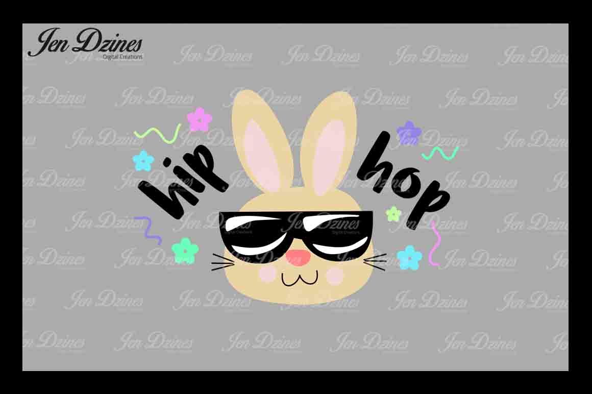 Hip Hop Bunny SVG DXF EPS PNG By Jen Dzines | TheHungryJPEG