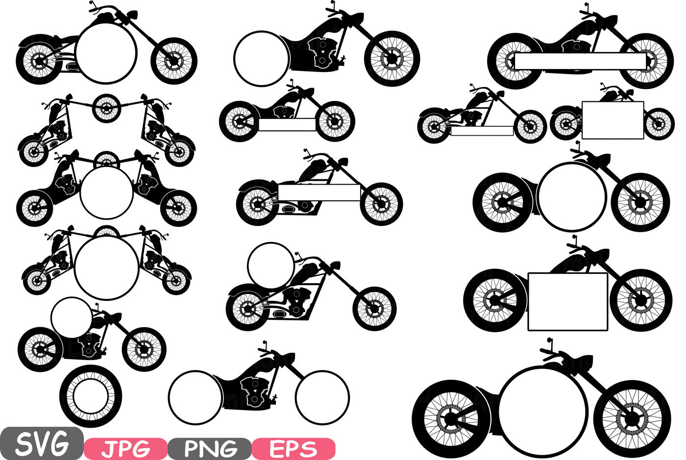 Download Choppers Split & Circle Monogram Motorbike Cutting Files ...