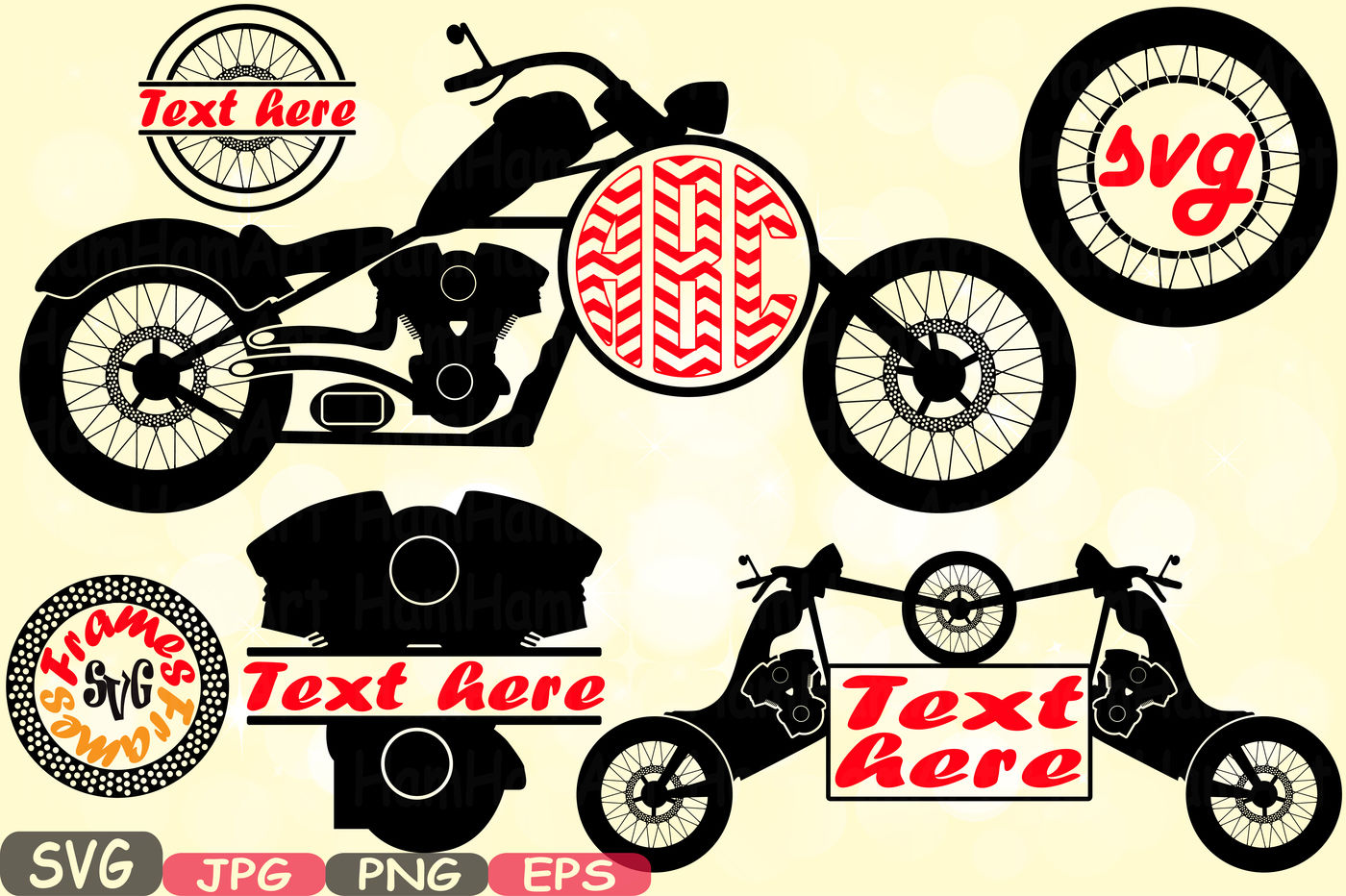 Download Choppers Split & Circle Monogram Motorbike Cutting Files ...