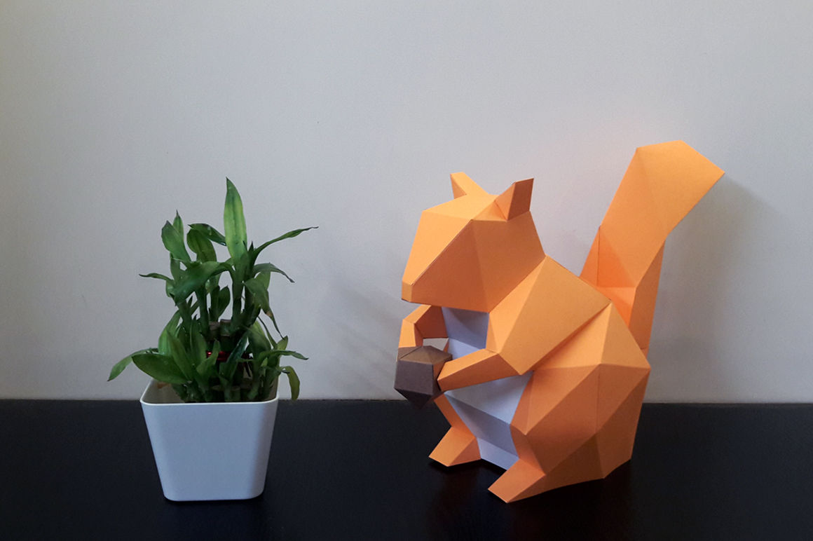 Diy Squirrel Printable 3d Papercrafts By Paper Amaze Thehungryjpeg Com