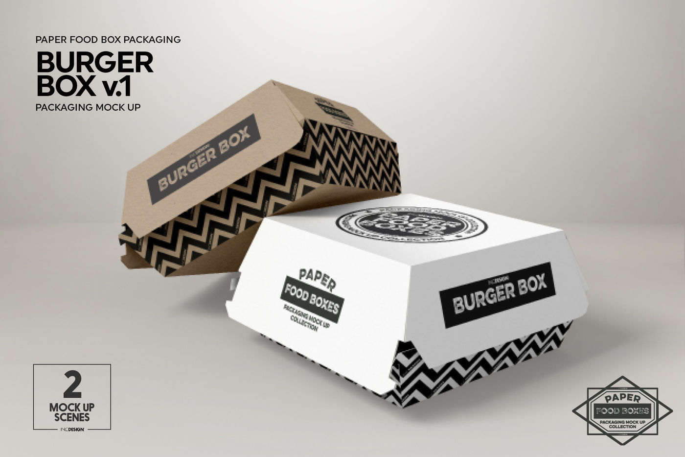 Download Burger Box v1 Packaging Mockup By INC Design Studio | TheHungryJPEG.com