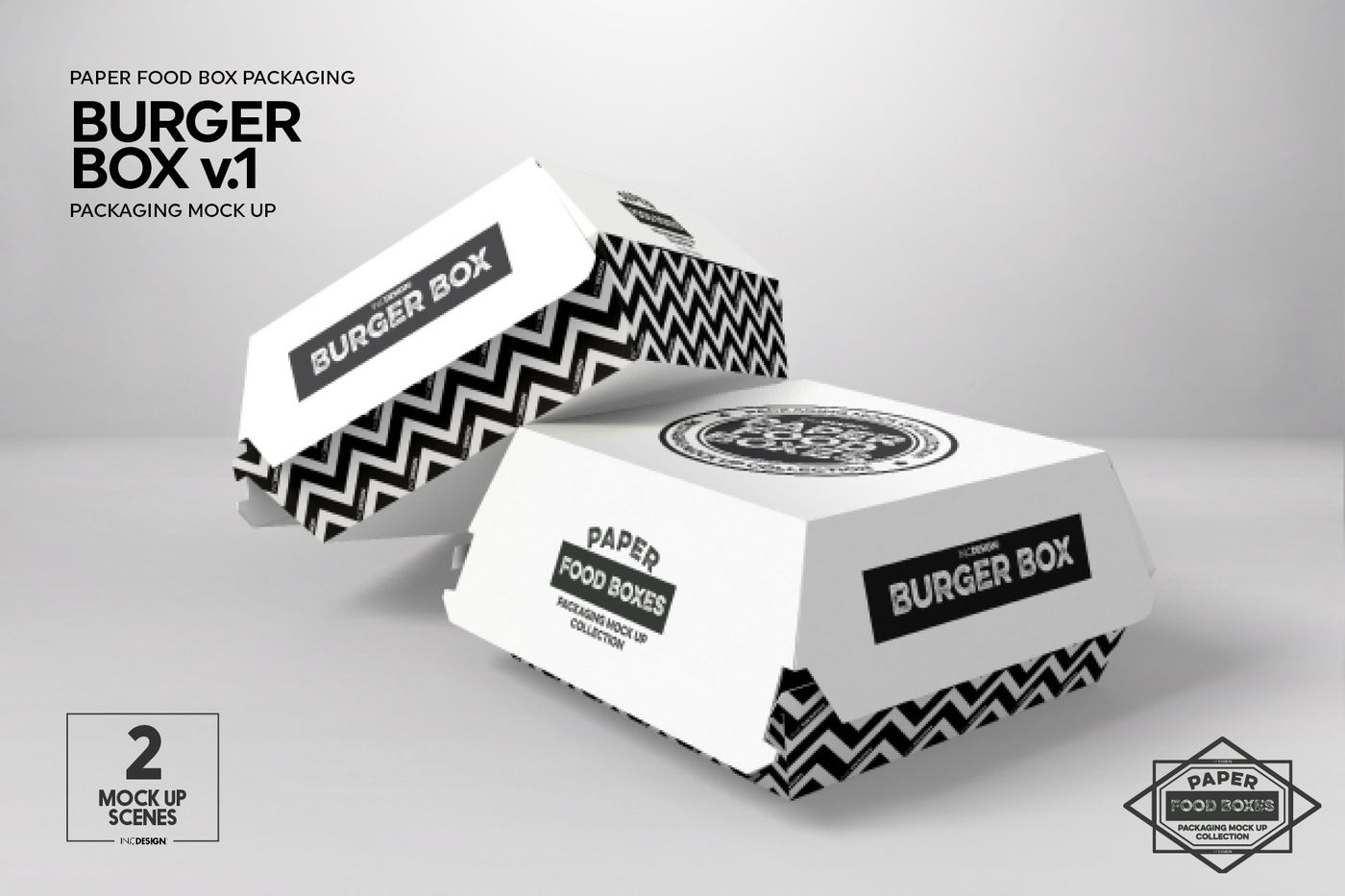 Download Burger Box v1 Packaging Mockup By INC Design Studio | TheHungryJPEG.com