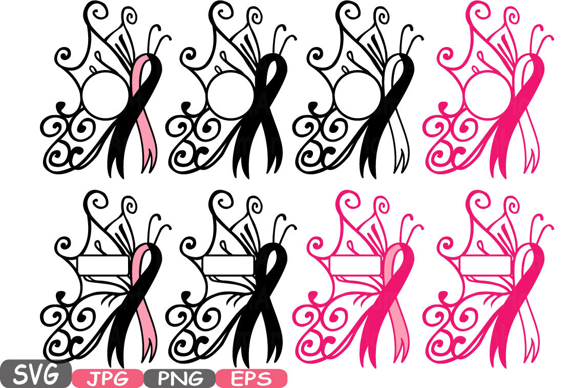 Download Breast Cancer Butterfly Circle Split Svg Cricut Silhouette Swirl Props Cutting Files Awareness Cancer Survivor Clipart Vinyl Autism 606s By Hamhamart Thehungryjpeg Com