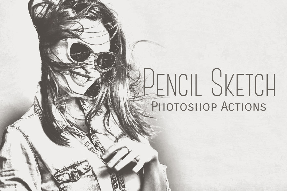Pencil Sketch Photoshop Actions By CreativeWhoa | TheHungryJPEG.com