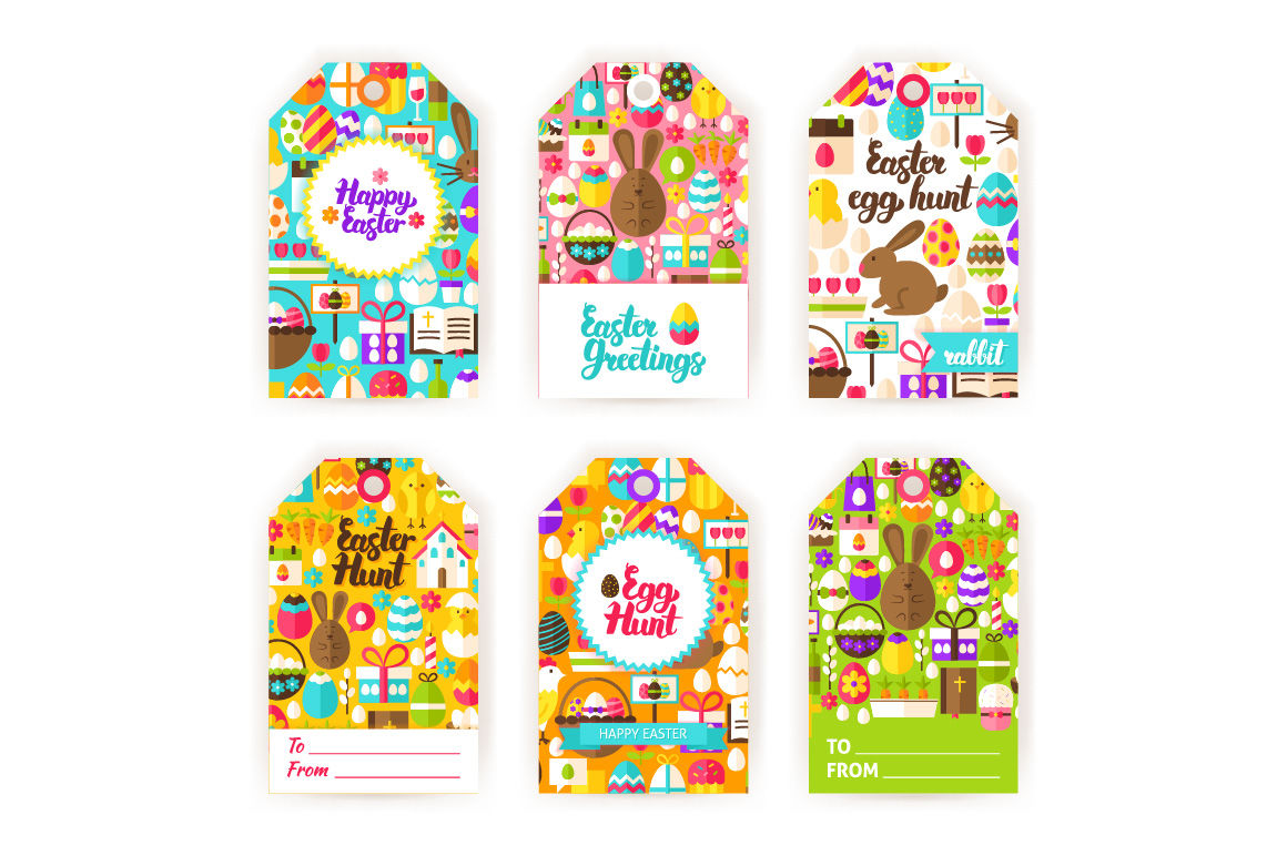 Happy Easter Gift Tags By Anna Leni Thehungryjpeg Com