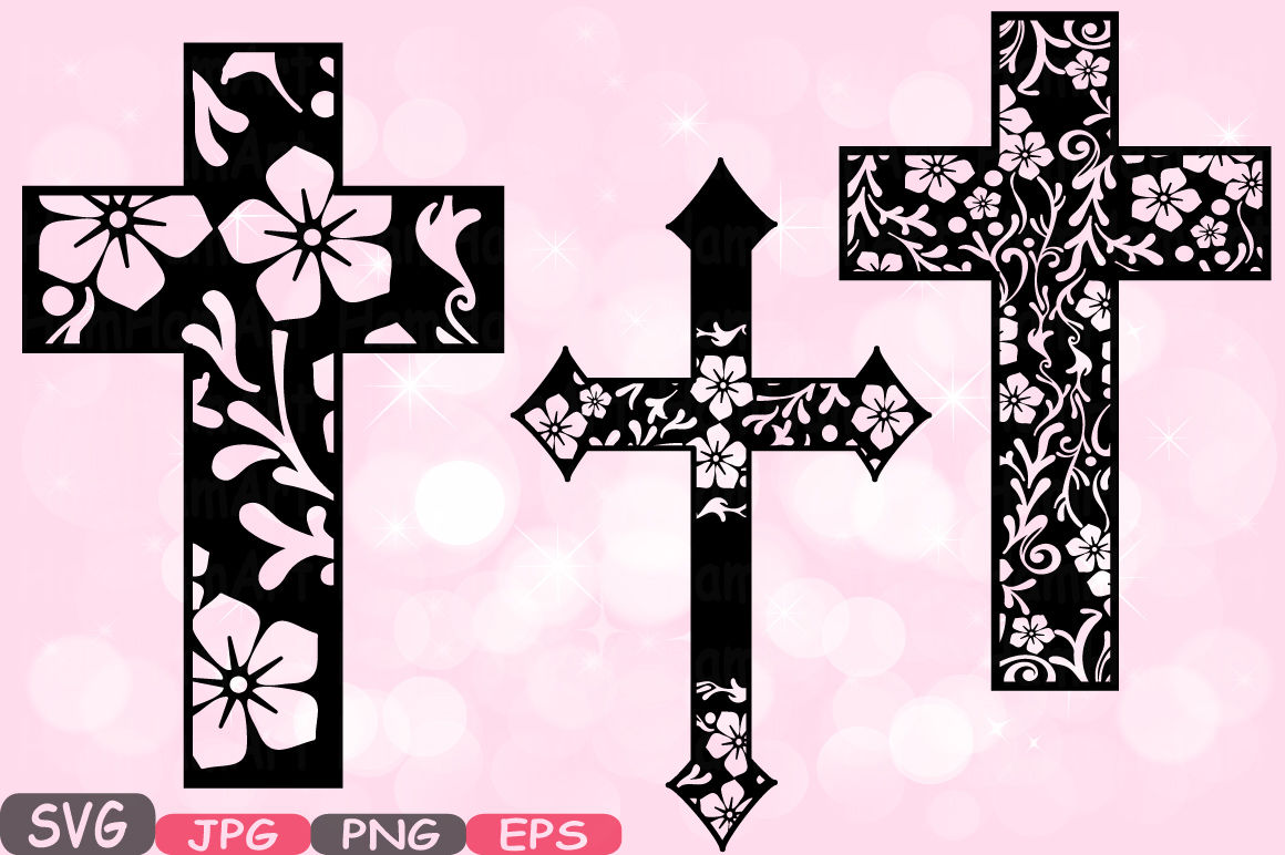 Download Christian Cross SVG Silhouette Cutting Files Jesus Cross ...