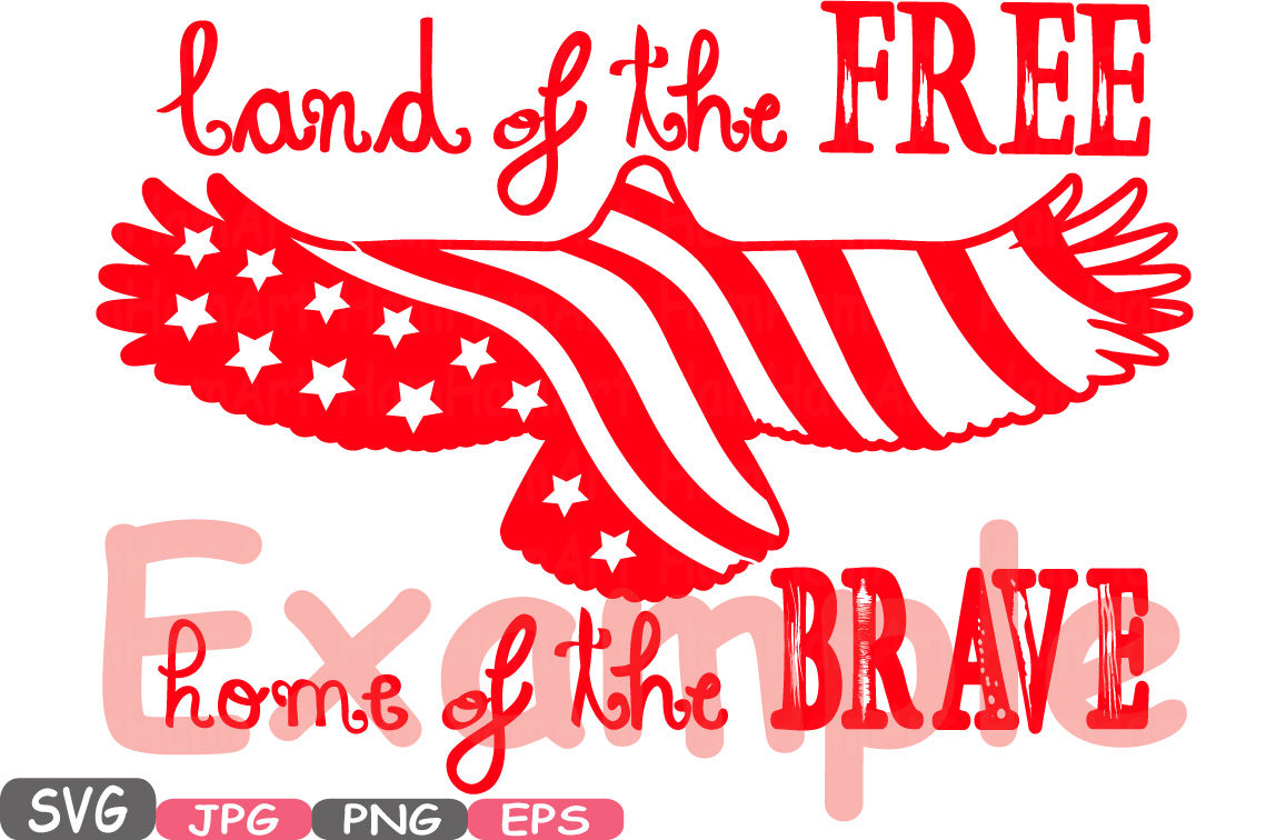 Download Land Of the Free Home Of the Brave Quote Silhouette SVG Independence memorial American flag svg ...