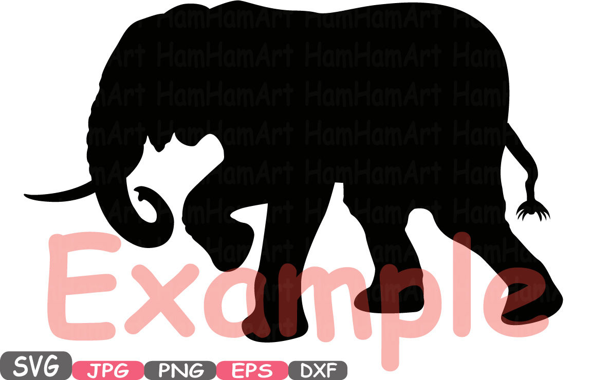 Elephant SVG Mascot Jungle Animal Safari Monogram Cutting Files SVG