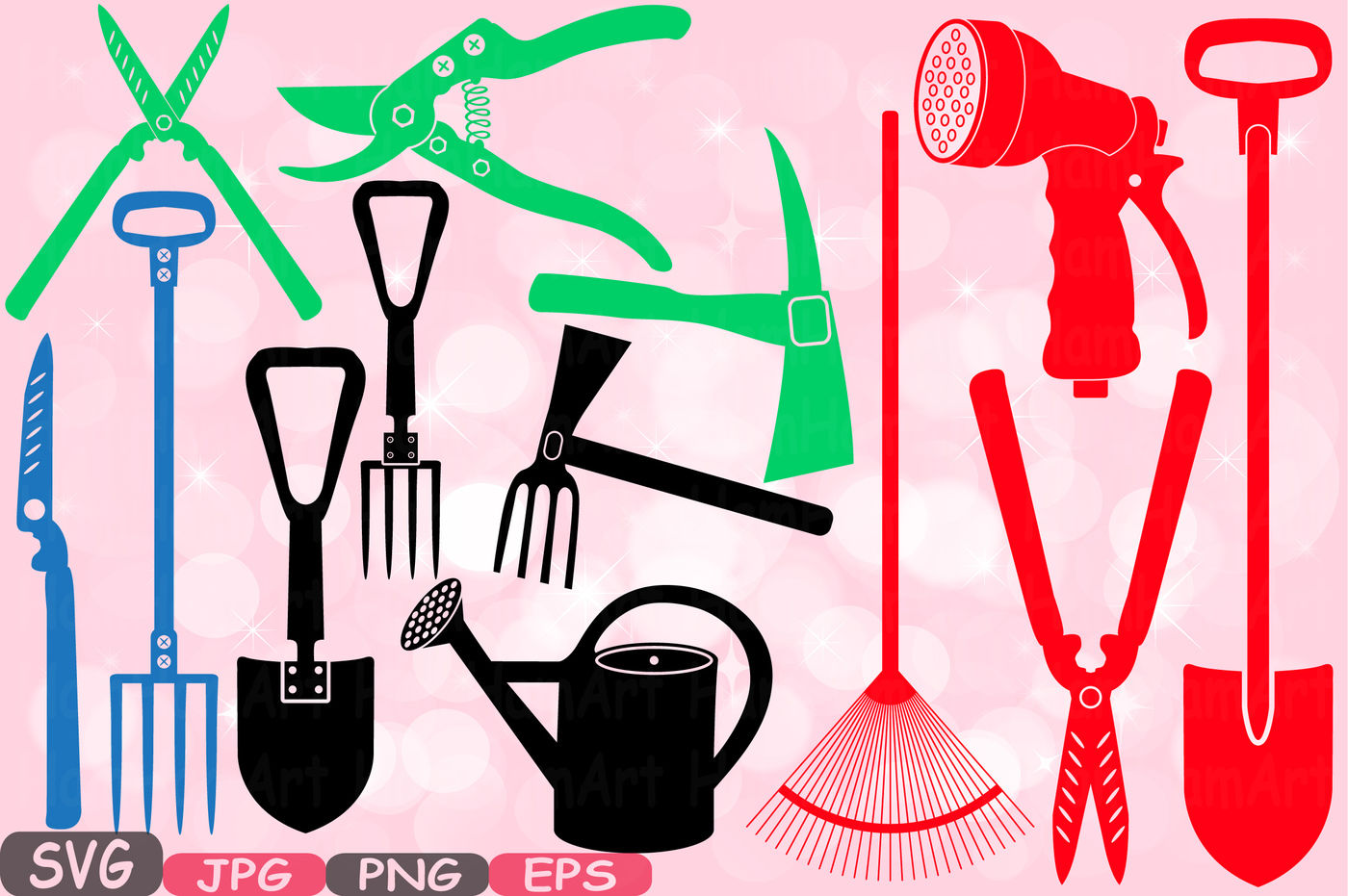 Download Garden Tools Silhouette Svg Set Of Gardening Cutting Files Agriculture Farm Clipart Handyman Svg Tool Designs Svg T Shirt Bundle 594s By Hamhamart Thehungryjpeg Com