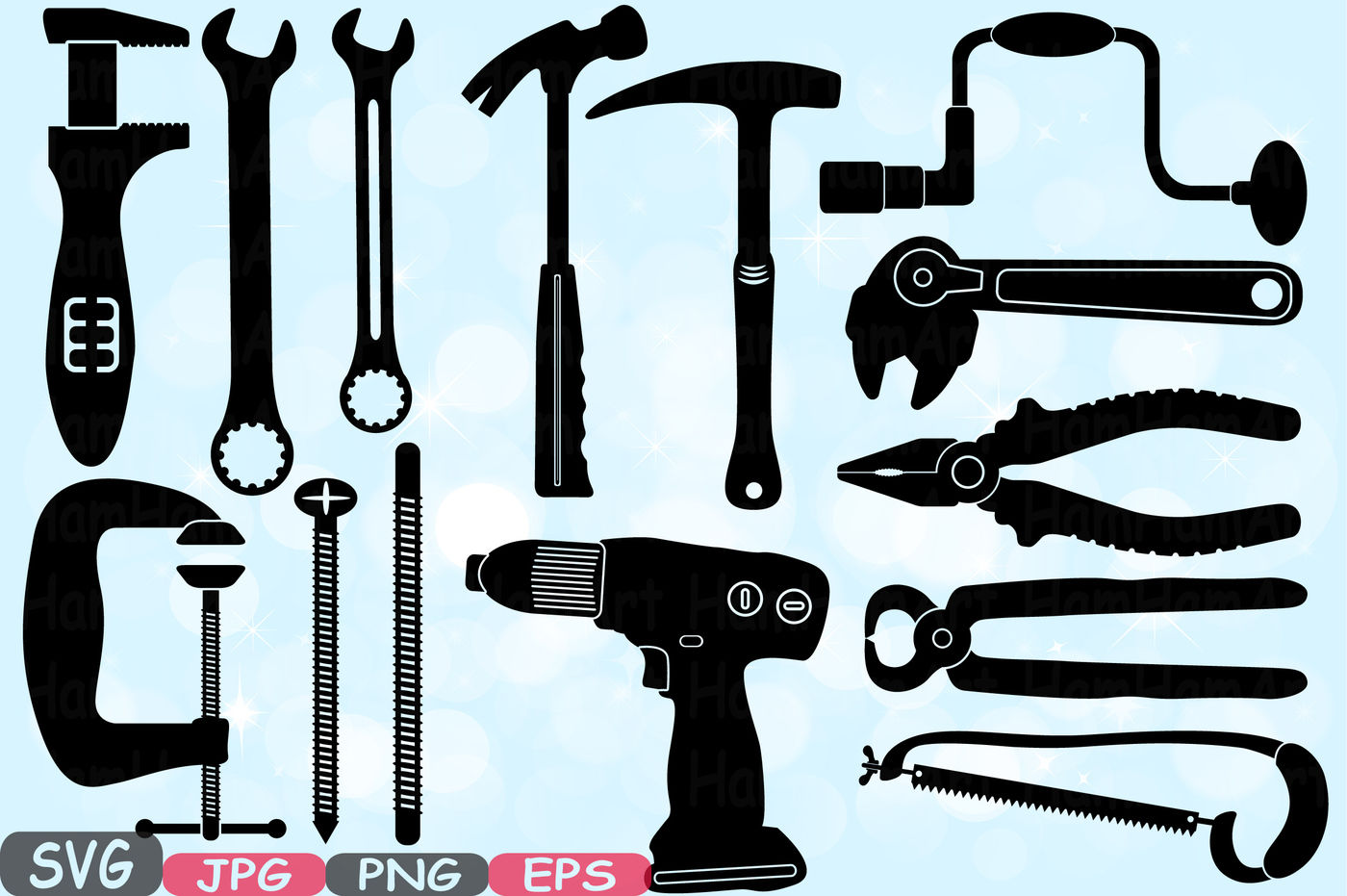 Mechanic Tools Silhouette SVG Cutting Files clipart ...