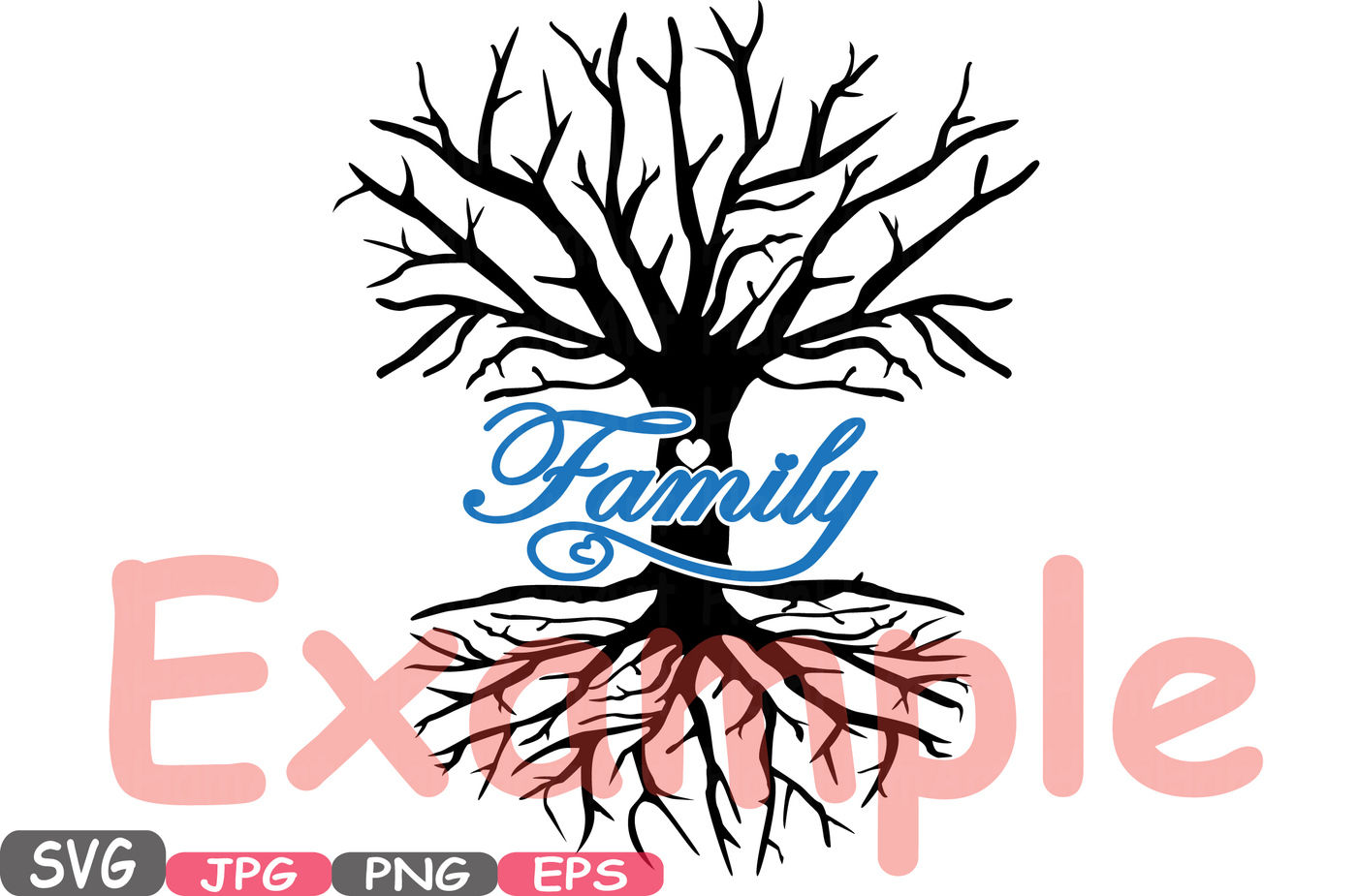 Download Family Tree Love SVG Word Art family quote clip art silhouette vinyl wall decal roots Word Art ...